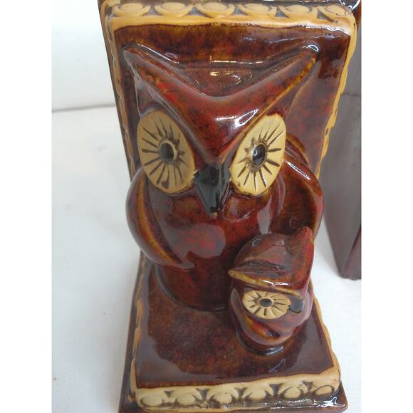 Vintage Owls Ceramic Bookends Set of 2 - Picture 5 of 6